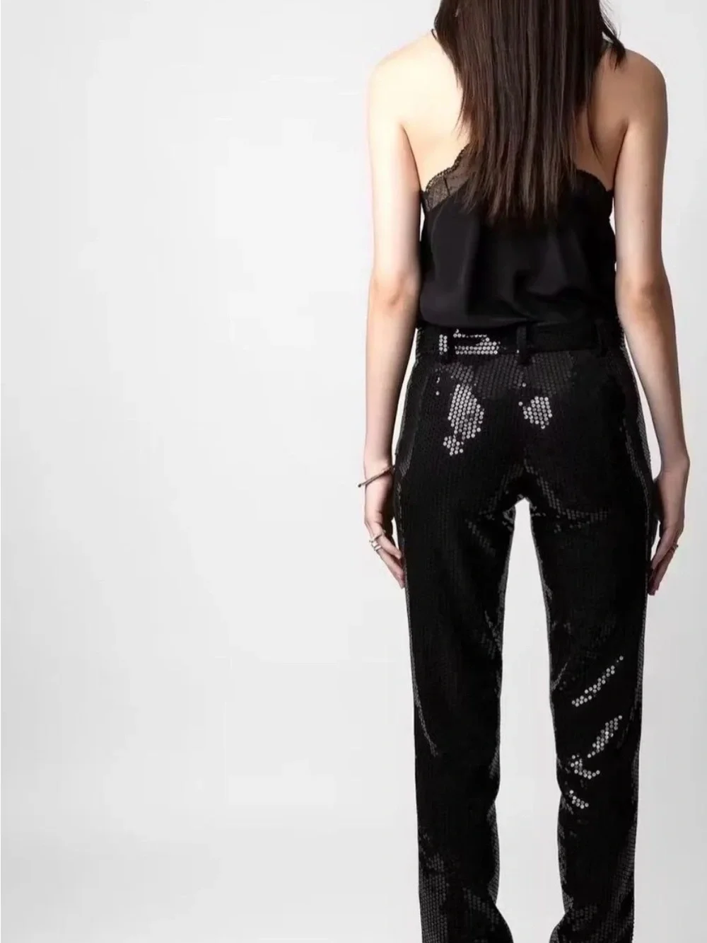 Zadig & Voltaire Black Sequin Pant Suit